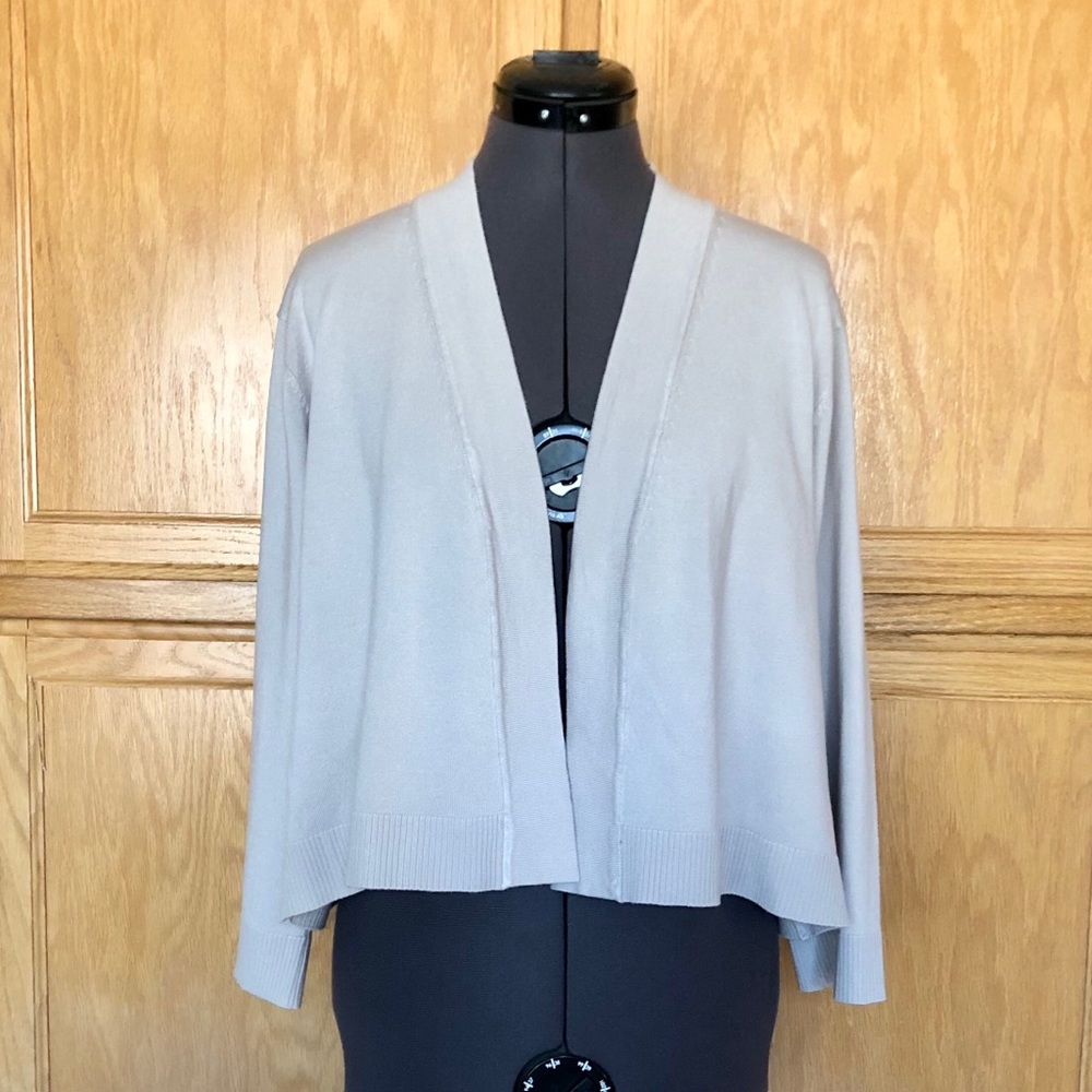 Silvery gray shrug sweater
